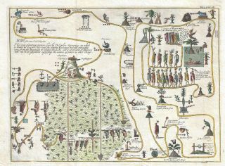 1704 Gemelli Map Of The Aztec Migration From Aztlan To Chapultapec,  Mexico