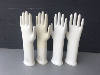 Vintage Porcelain Glove Mold Decorative Art Object Germany Industrial Salvage