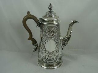 Magnificent,  Edwardian Solid Silver Coffee Pot,  1901,  829gm