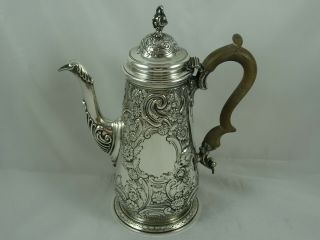 MAGNIFICENT,  EDWARDIAN solid silver COFFEE POT,  1901,  829gm 2