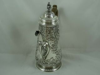 MAGNIFICENT,  EDWARDIAN solid silver COFFEE POT,  1901,  829gm 3