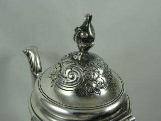 MAGNIFICENT,  EDWARDIAN solid silver COFFEE POT,  1901,  829gm 5