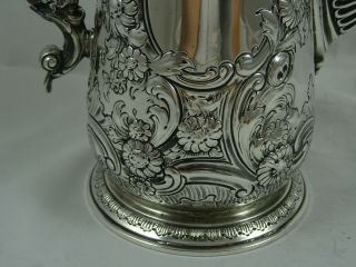 MAGNIFICENT,  EDWARDIAN solid silver COFFEE POT,  1901,  829gm 6