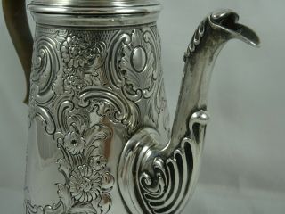 MAGNIFICENT,  EDWARDIAN solid silver COFFEE POT,  1901,  829gm 7