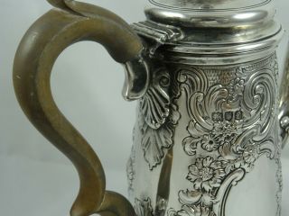 MAGNIFICENT,  EDWARDIAN solid silver COFFEE POT,  1901,  829gm 8