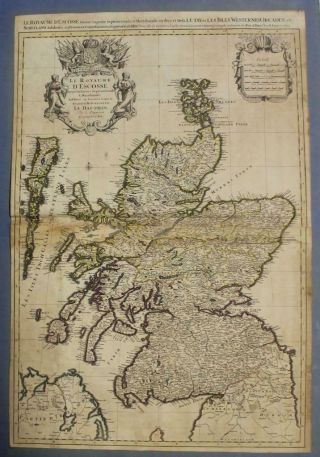 Scotland 1693 Sanson/jaillot Unusual Large Antique Copper Engraved Map