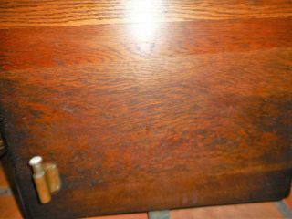 Antique Vintage Oak Toilet Tank with Lid Push Lever Copper Lined 4