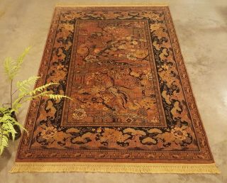 Antique Whittall Anglo - Persian Wilton Rug,  6’ X 9’ “birds Of Paradise”