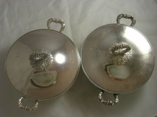1840 Paris French Pair Silver Entree Dishes 2803 grams ESTO QUOD ESSE VIDERIS 3