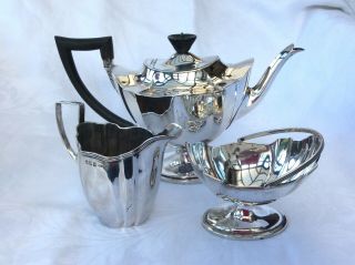 Victorian Silver Three Piece Tea Set - (30ozt).