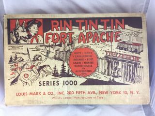 Marx Rin Tin Tin At Fort Apache 3678 Series 1000 Playset With Rip Rusty & Box