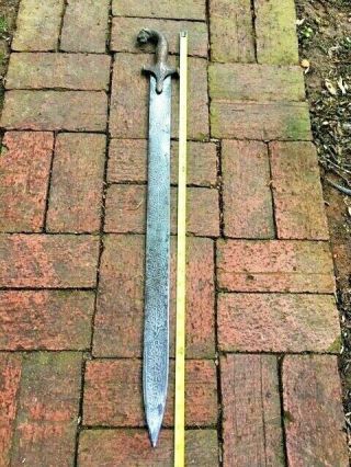 Antique Islamic Arab Sword Ottoman style Saber with Arabic writing etched on 12