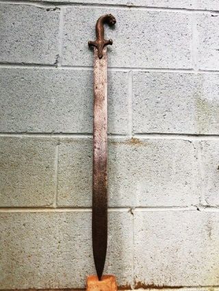 Antique Islamic Arab Sword Ottoman style Saber with Arabic writing etched on 5