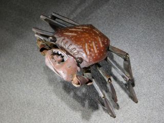 SIGNED Crab JIZAI OKIMONO Statue Japanese Antique Articulated Model Artwork 2