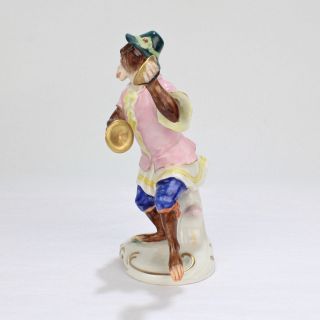Vintage Aelteste Volkstedt German Porcelain Monkey Band Figurine - Tambourine PC 2