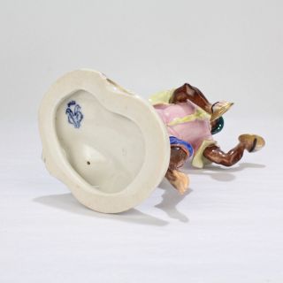 Vintage Aelteste Volkstedt German Porcelain Monkey Band Figurine - Tambourine PC 9