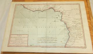 1774 Antique Color Map//coast Of Africa From Sierra Leone River To Cape Negro