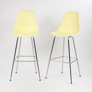 2016 Herman Miller Eames Plastic Side Shell Chair Barstool Pale Yellow 4x