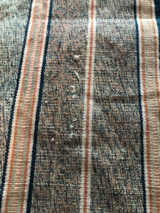 Vintage Antique Textile Woven Rug Stripe Design 42.  5” X 24” Origin Unknown 10