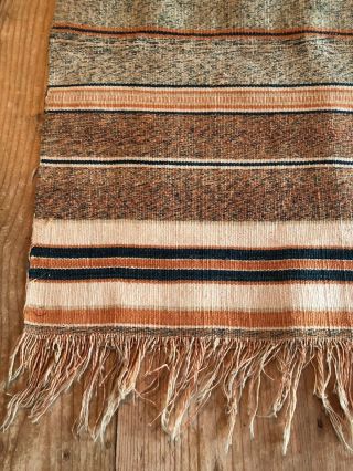 Vintage Antique Textile Woven Rug Stripe Design 42.  5” X 24” Origin Unknown 2