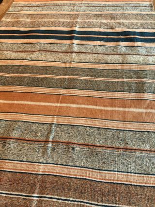 Vintage Antique Textile Woven Rug Stripe Design 42.  5” X 24” Origin Unknown 3