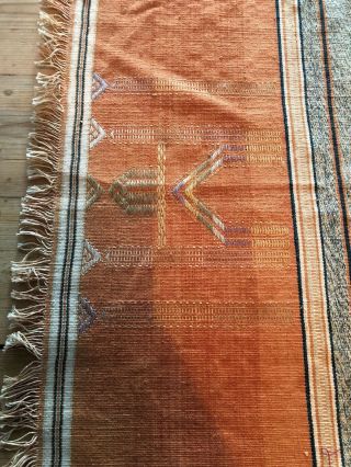 Vintage Antique Textile Woven Rug Stripe Design 42.  5” X 24” Origin Unknown 5