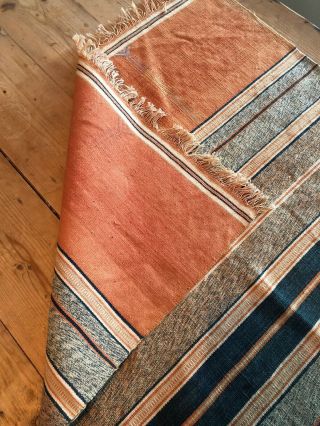 Vintage Antique Textile Woven Rug Stripe Design 42.  5” X 24” Origin Unknown 7