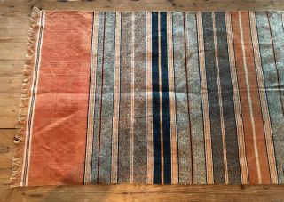 Vintage Antique Textile Woven Rug Stripe Design 42.  5” X 24” Origin Unknown 8