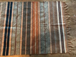 Vintage Antique Textile Woven Rug Stripe Design 42.  5” X 24” Origin Unknown 9