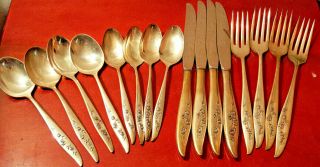 Young Love By Oneida Sterling Silver Flatware Set For Four Service Setting.