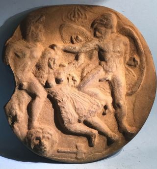 Ancient Rare Roman Bronze Relief Plaque Erotic Scene 200 - 300ad