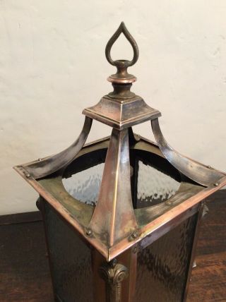 Antique Art Nouveau Hall / Porch Lantern Light 2