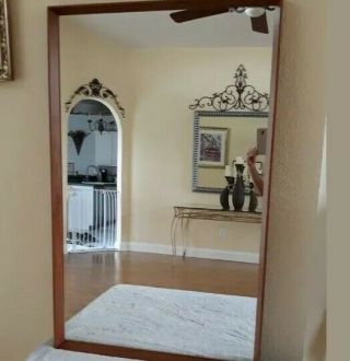 Vintage Mid Century Modern Pedersen And Hansen Teak Mirror.