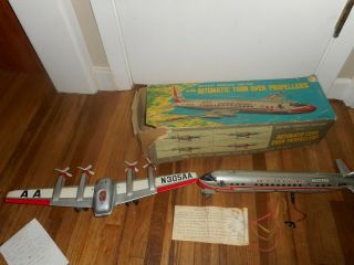 Vintage Line Mar American Airlines Battery Operated Airplane W Box