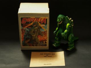 Rare Godzilla Green Windup Tin Toy Billiken With Leaflets Made In Japan F/s