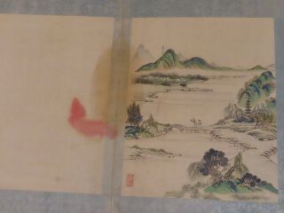 ANTIQUE CHINESE PAINTINGS IN ALBUM BOOK FINE ASIAN PAINTING ' S w/ CHOP MARK 11