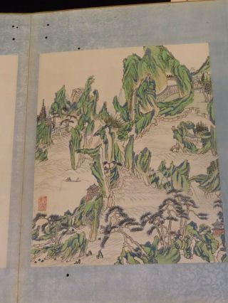 Antique Chinese Paintings In Album Book Fine Asian Painting 