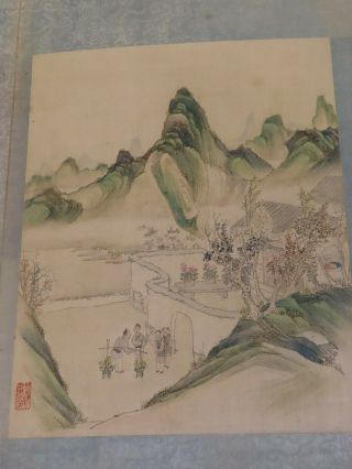 ANTIQUE CHINESE PAINTINGS IN ALBUM BOOK FINE ASIAN PAINTING ' S w/ CHOP MARK 8