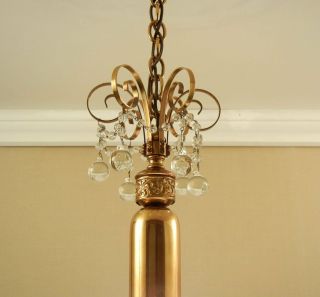 Vintage 1930s 1940s Antique GILL GLASS Chandelier Pendant Light Ceiling Fixture 6