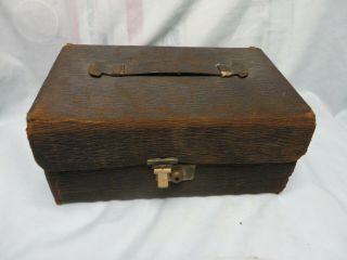 ANTIQUE SALEMAN SAMPLE JEWELRY TRAVEL CASE,  SECTIONED TRAVELING LEATHER CASE,  BOX 2