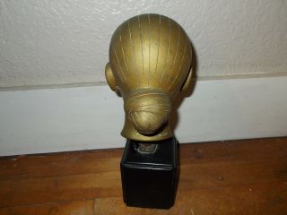 VTG GIA - LOI Brass Asian Women Head Sculpture 1950 - 60 ' s 3