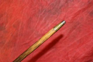Fine Antique Sterling Silver Top Tapered Reed Cane W/Original Iron Tip 4