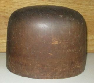 Antique Millinery Wood Hat Block Form Mold - 7 1/4 - 23 1/4 " Base Circumference