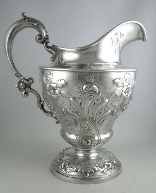 Sterling Gorham Repousse - Like Footed Water Pitcher 5385a (horseshoe Marking) 1906