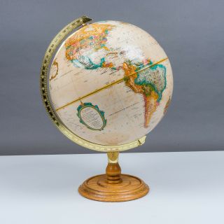 Vintage 1985 Replogle 12 " World Classic Globe Raised Relief Antique Style