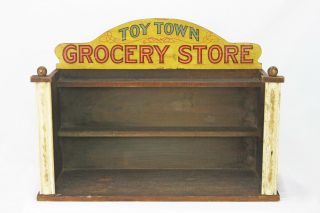 Vintage Parker Brothers Toy Town Grocery Store Display Diorama Ca1920