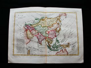 1789 Bonne - Rare Map Of Asia,  Asian Empire,  China,  Korea,  Japan,  Philippines.