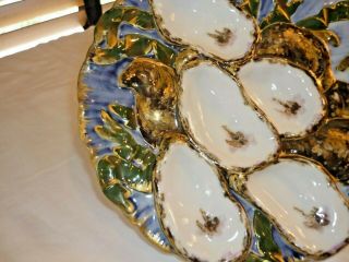 LIMOGES PRESIDENT HAYES TURKEY OYSTER PLATE.  VERY RARE 7
