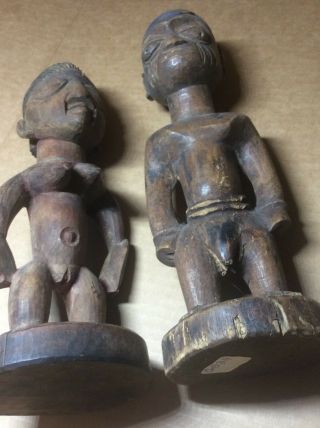 Antique Yoruba Ibeji Male and Female African Sculpture Wooden Statues 6