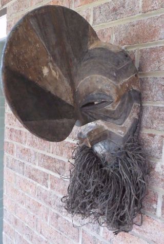 EXTRAORDINARY Songye Kifwebe African Mask - Male with HUGE Crest Ancient Aliens 3